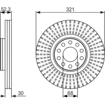 Brzdový kotouč BOSCH Brzdový kotouč větraný Ø321mm 0 986 479 690
