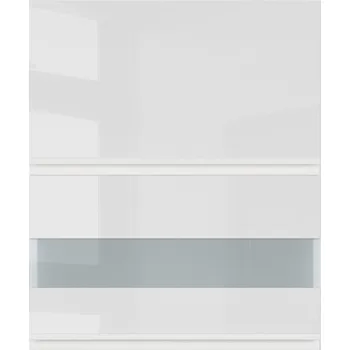 Kuchyňská skříňka Black red white Horní prosklená výklopní skříňka kuchyně Sole G2O-60/72-OV/O Barva korpusu skříněk: Šedá grenola, Zvolte barvu dvířek: Dub Arlington