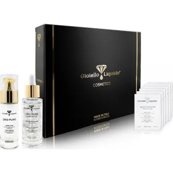 Pleťové sérum Gioiello Liquido® Speciální box č. 8 SÉRUM ORO 30 ml+ STŘÍBRNÝ olejový ELIXÍR 30 ml + 6 vzorečků zdarma Balíček číslo 8