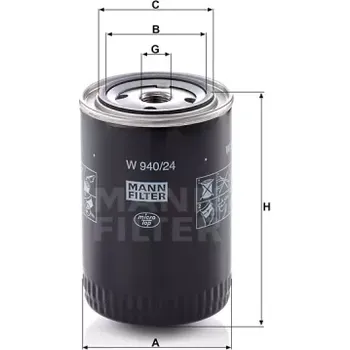 Hydraulický filtr MANN FILTER Filtr hydrauliky W 940/24