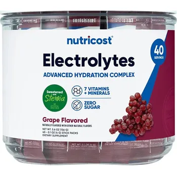 Iontový nápoj Nutricost Electrolytes Hydration Stick Packs (156 g, Hrozno)