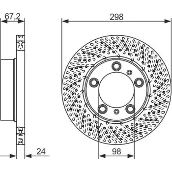 Brzdový kotouč BOSCH Brzdový kotouč děrovaný Ø297.9mm 0 986 479 675