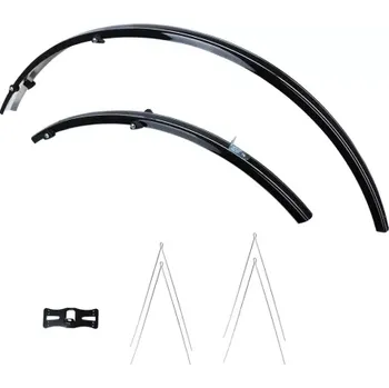 Blatník na kolo sada blatníků přední/zadní pro použití na kola/pneumatiky 700C, OXFORD (černé, šířka 31 mm, včetně kotvících vzpěr)