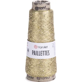 Příze YarnArt Paillettes 8002 zlatá/zlaté flitry
