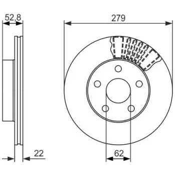 Brzdový kotouč BOSCH Brzdový kotouč větraný Ø279,1mm 0 986 479 618