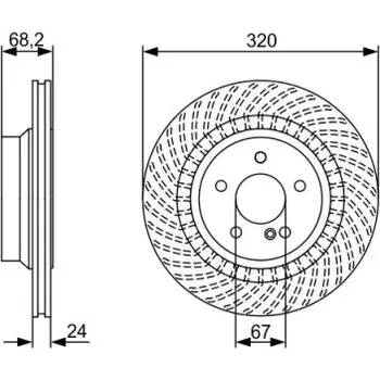 Brzdový kotouč BOSCH Brzdový kotouč větraný Ø320mm 0 986 479 654