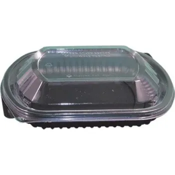 Jednorázové nádobí Menu box plastový černý 1-dílný+ víčko PP transparentní/ 250ks