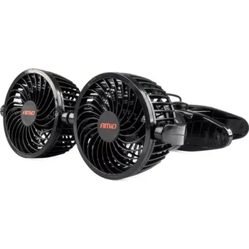 AMIO Ventilátor do auta s klipem 2x4" 12V