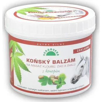 Masážní přípravek Herbavera koňský balzám s konopím 500 ml