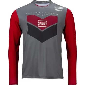 cyklistický dres KENNY Cyklistický dres s dlouhým rukávem letní - PROLIGHT KID - červená/šedá XS