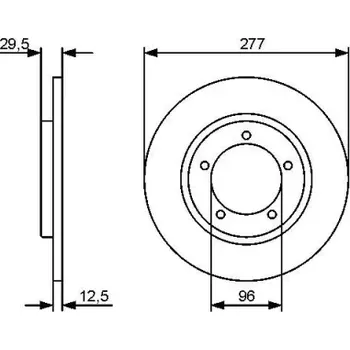 Brzdový kotouč BOSCH Brzdový kotouč plný Ø276,9mm 0 986 479 487