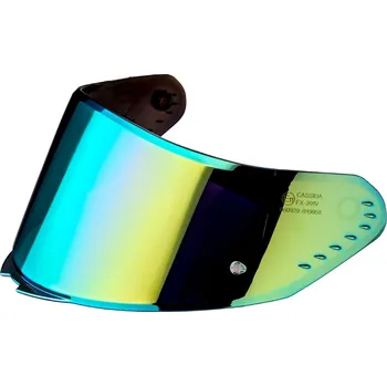 Helma na motorku CASSIDA plexi pro přilby AERO s přípravou pro Pinlock (zrcadlové zlaté REVO)