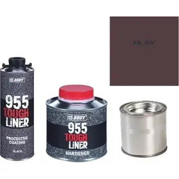 Autolak HB BODY 955 RAPTOR tough liner - 2k polyuretan textura set/báze + tužidlo + barva /RAL 3007 900ml