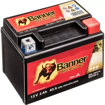 Motobaterie BANNER Bike Bull GEL 50314 12V 3Ah 45A YTX4L-BS/YTZ5S-BS