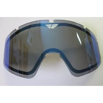 Motocyklové brýle sklo FLY Zone double - FLY RACING (zrcadlově modré kouřové)