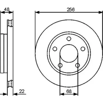 Brzdový kotouč BOSCH Brzdový kotouč větraný Ø256mm 0 986 479 463
