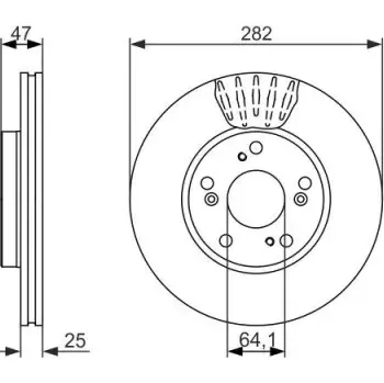 Brzdový kotouč BOSCH Brzdový kotouč větraný Ø282mm 0 986 479 686