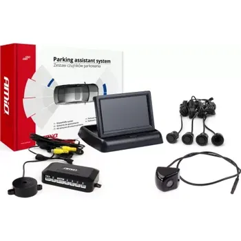 Parkovací asistent AMIO asistenty parkování TFT01 4,3" s kamerou HD-310 4-senzorové, černé "GOLD"