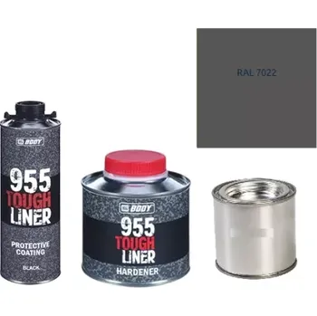 Autolak HB BODY 955 RAPTOR tough liner - 2k polyuretan textura set/báze + tužidlo + barva /RAL 7022 900ml