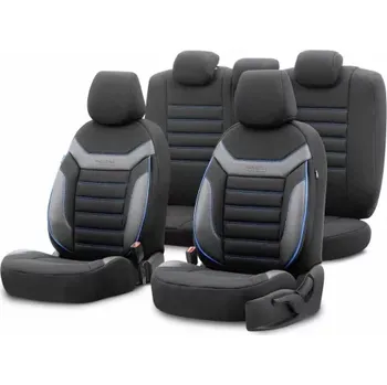 Potah sedadla AMIO Sada autopotahů OTOM INDIVIDUAL 203 BLACK/BLUE 3-ZIP