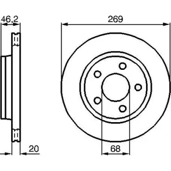 Brzdový kotouč BOSCH Brzdový kotouč větraný Ø269mm 0 986 478 316
