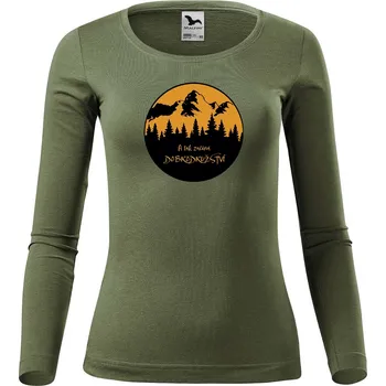 Dámské tričko DOBRÝ TRIKO Dámské bavlněné triko Dobrodružství Velikost: S, Barva: Khaki