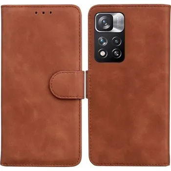 Pouzdro na mobilní telefon TT-TopTechnology Kožené pouzdro Xiaomi Redmi Note 11 Pro+ 5G hnědé, brown, tzv. knížka