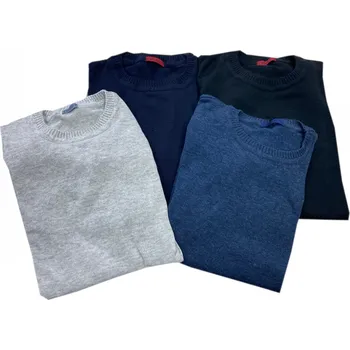 Pánský svetr Pánský klasický jednobarevný svetr s kulatým výstřihem - v nadměrné velikosti 4007