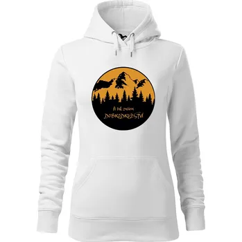 Dámská mikina DOBRÝ TRIKO Dámská mikina s potiskem Dobrodružství Velikost dámské mikiny: XS, Barva: Bílá