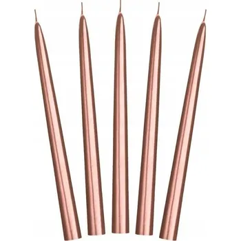 Svíčka Svíčka kónická METAL 24cm, růžová