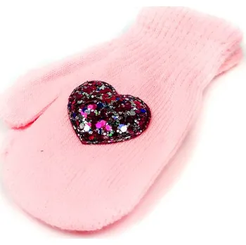 Rukavice Rukavice se SRDÍČKEM ve slabo-růžové barvě