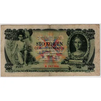 ČESKOSLOVENSKO. 100 korun 1931. Série N. Nov. 23a.
