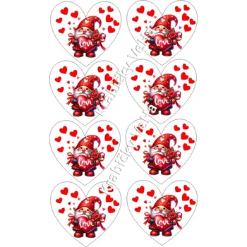 Jedlá dekorace na dort Fondánový list A4 motiv "Srdíčko klasické" na vykrajovátko 8x7,5 cm