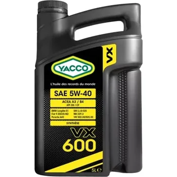 Motorový olej YACCO VX 600 5W-40 5L