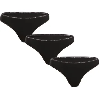 Kalhotky 3PACK dámská tanga Tommy Hilfiger černá (UW0UW05954 0V2) XL UW0UW05954 0V2 Možnost vrácení zboží ZDARMA do 120 dnů!