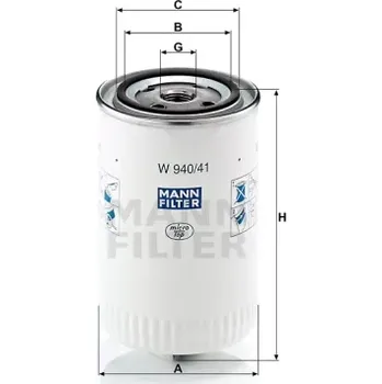 Hydraulický filtr MANN FILTER Filtr hydrauliky W 940/41