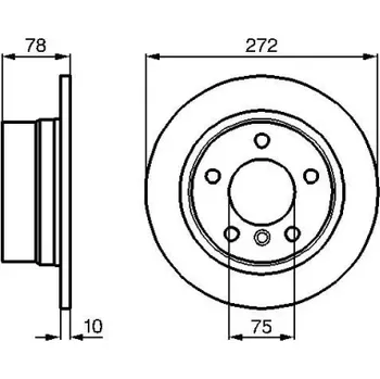 Brzdový kotouč BOSCH Brzdový kotouč plný Ø272mm 0 986 478 641
