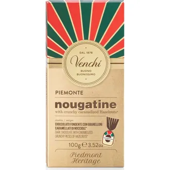 Čokoláda Venchi Hořká čokoláda 56% nugátová s kousky karamelizovaných ořechů 100g