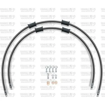 Race hadice přední brzdy sada venhill powerhoseplus duc-8005f-bk (2 hadice v sadě) černé hadice, chromové koncovky