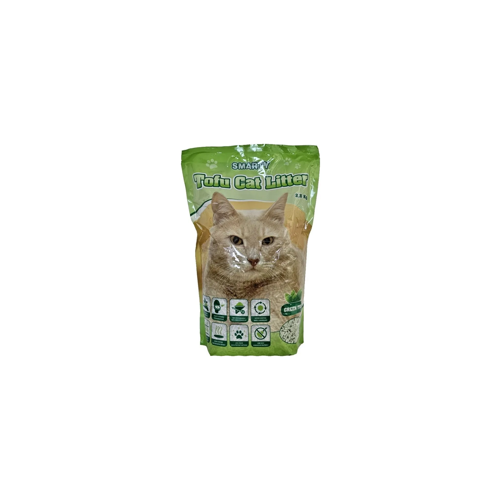 Fotografie 1 - Podestýlka pro kočku SMARTY Pets Tofu Cat Litter Green Tea 6 l