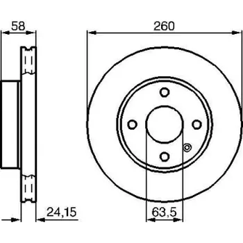 Brzdový kotouč BOSCH Brzdový kotouč větraný Ø260mm 0 986 478 346