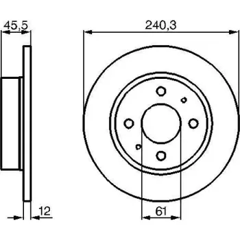 Brzdový kotouč BOSCH Brzdový kotouč plný Ø240mm 0 986 478 368