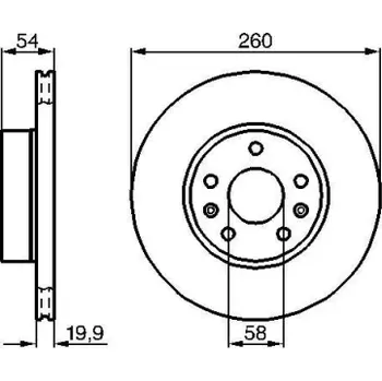 Brzdový kotouč BOSCH Brzdový kotouč větraný Ø260mm 0 986 478 218