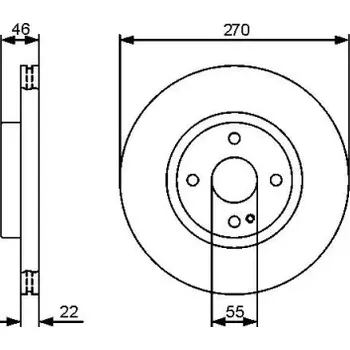 Brzdový kotouč BOSCH Brzdový kotouč větraný Ø270mm 0 986 479 472