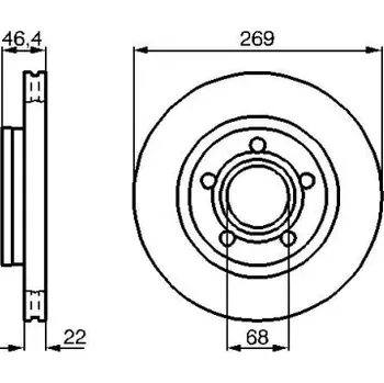 Brzdový kotouč BOSCH Brzdový kotouč větraný Ø268.8mm 0 986 478 574