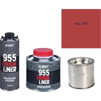 Autolak HB BODY 955 RAPTOR tough liner - 2k polyuretan textura set/báze + tužidlo + barva /RAL 3000 900ml