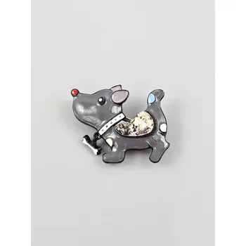 Brož Pes šedý - brož