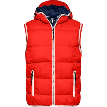 Pánská vesta James&Nicholson Pánská prošívaná vesta JN1076 Red-White L