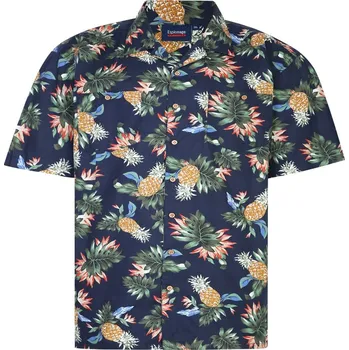 Pánská košile Pánská letní košile "havajka" s krátkým rukávem (vzor žlutý ananas) - v nadměrné velikosti 3457 SH371
