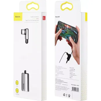 Datový kabel Kabel Type-C Male do Type-C Female + Jack 3.5MM adaptér stříbrný